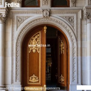 Traditional Carved Wooden Front Door Ideas Sliding Grill Gate Design No-8361