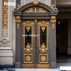 Arch Top Wooden Door Stainless Steel Door Design No-8369