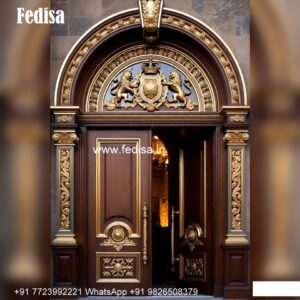 Engraved Wooden Door Pooja Room Door Designs For Indian Homes No-8370