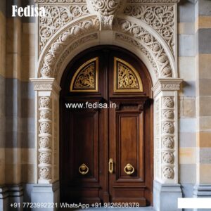 Italian Style Wooden Doors Steel Grill Design For Main Door No-8394