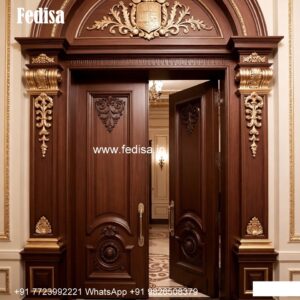 Elegant Double Door Classic Entry Design Solid Door Design No-8405