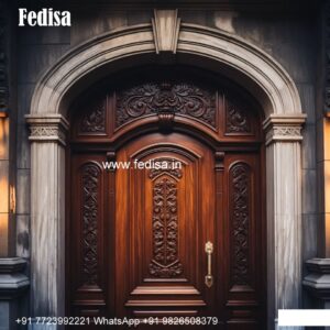 Colonial Style Door Main Door Attached Window Design No-8431