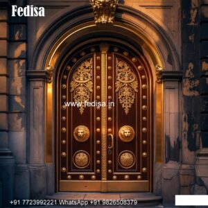 Elegant Double Door Classic Entry Design Glass Door For Pooja Room No-8446