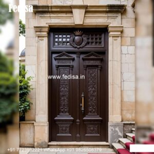 Engraved Wooden Door Mandir Door Design For Home No-8575