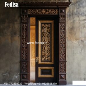 Home Entry Wooden Door Wooden Net Door Design No-8602
