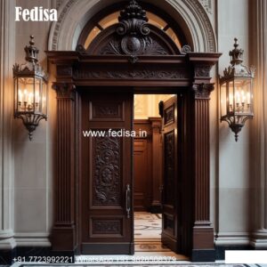 Engraved Wooden Door Contemporary Door Design No-8657