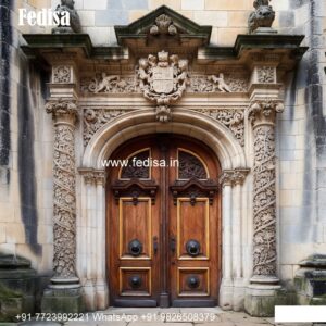 Solid Wood Classic Door Aluminum Glass Door Design No-8751