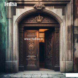 Traditional Carved Wooden Front Door Ideas Double Door Window Design No-8935