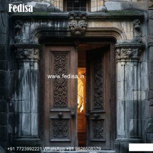 Arch Top Wooden Door Jali Door Design Simple No-8943