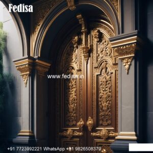 Solid Wood Classic Door Front Door Design Iron No-9038