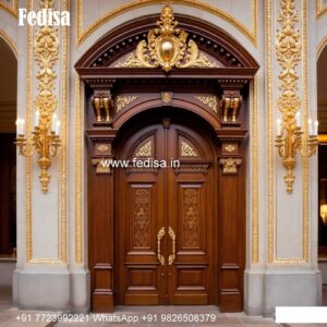 Teak Wood Door Design Steel Safety Door Jali Design No-9039