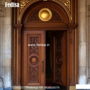 Colonial Style Door Sagwan Wood Single Door Design No-9128