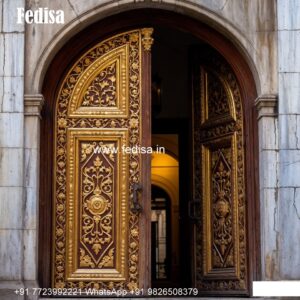 Double Door Classic Style Wooden Mosquito Net Door Design No-9147