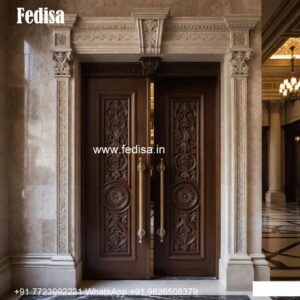 Solid Wood Classic Door Parking Door Design No-9161