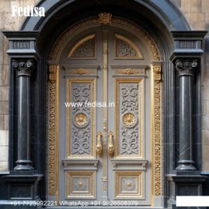 Elegant Double Door Classic Entry Design Glass Door Partition For Living Room No-9225