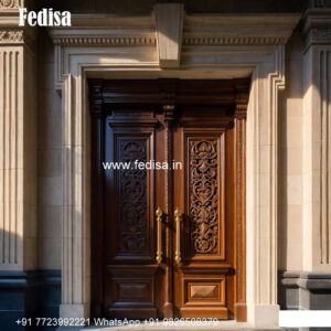 Double Door Classic Style Sliding Door Wood Design No-9229