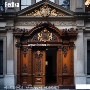 Classic Front Door Ideas Wooden Jali Gate Design No-9236