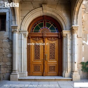 Home Entry Wooden Door Shop Front Glass Door Design No-9258
