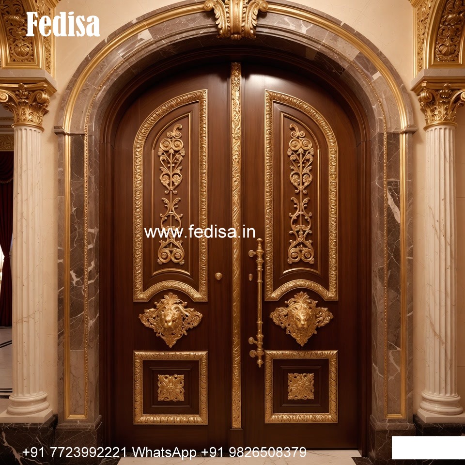 Solid Wood Classic Door Main Gate Door Design Iron No-9284