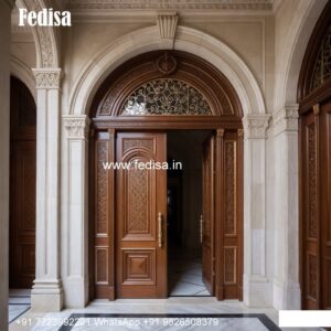 Carved Wooden Doors Pooja Mandir Glass Door Design No-9287