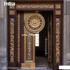 Engraved Wooden Door Steel Safety Door Design No-9354