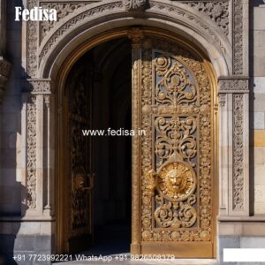 Italian Style Wooden Doors Mandir Glass Door Design No-9378