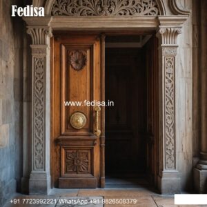 Carved Wooden Doors New Main Single Door Design 2024 No-9410