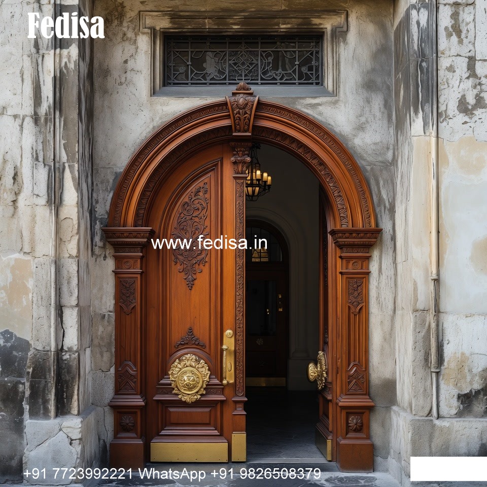 Handcrafted Wooden Door Teak Front Door Design No-9452