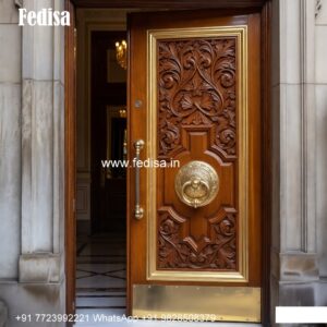 Traditional Carved Wooden Front Door Ideas Double Door Frame Design No-9468