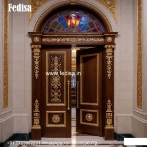 Elegant Double Door Classic Entry Design Main Wooden Entrance Door Design No-9512