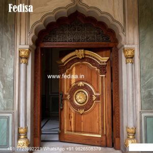 Carved Wooden Doors Door Pillar Design No-9533