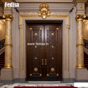 Double Door Classic Style Kitchen Main Door Design No-9598