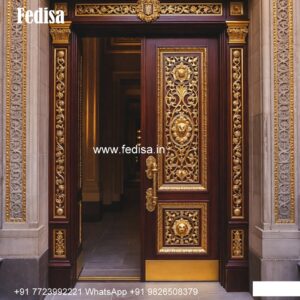 Mahogany Classic Doors Metal Sliding Door Design No-9614
