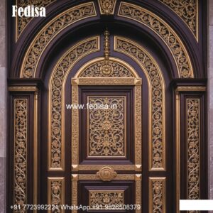 Hardwood Traditional Doors Main Door Side Wall Design No-9617