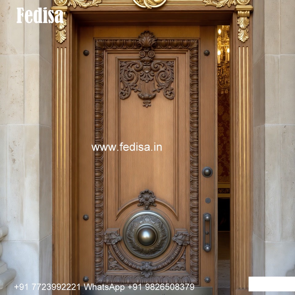Solid Wood Classic Door Veranda Door Design No-9653