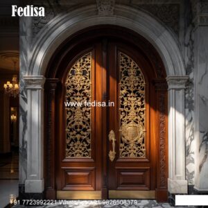 Engraved Wooden Door Window Door Design Wood No-9682