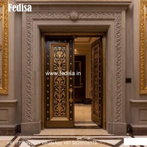 Luxury Classic Entrance Door Designs India Glass Gate Design For Room No-9715