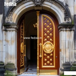 Double Door Classic Style Puja Room Gate Design No-9762