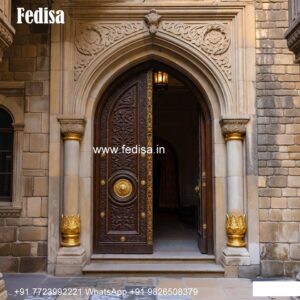 Arch Top Wooden Door Door Chajja Design No-9968
