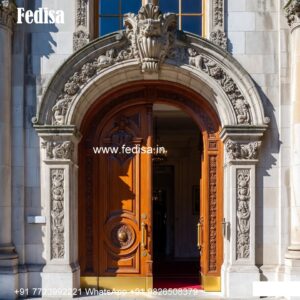 Glass Panel Classic Door Bedroom Door Frame Design No-10093