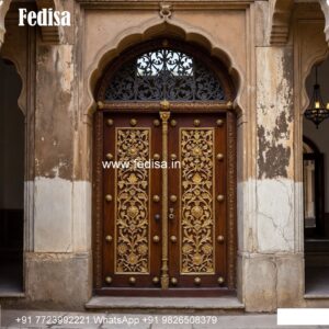 Antique Door Style Main Door Design With Attached Window No-10099