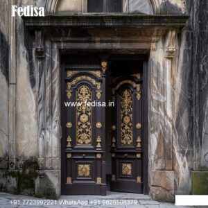 Mahogany Classic Doors Home Pooja Room Door Design No-10106