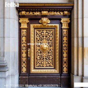 Double Door Classic Style Modern House Front Door Design No-10131