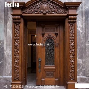 Classic Wooden Main Door Design For Home Iron Safety Door Designs For Flats No-10205
