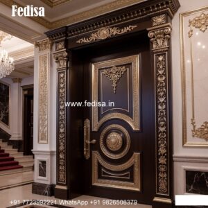 Heritage Door Design Pooja Doors With Glass No-10225