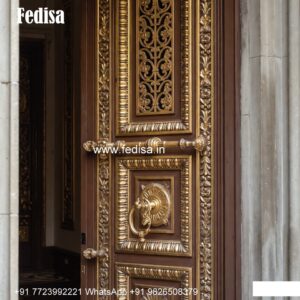 Royal Entrance Door Wooden Glass Door Designs For Home No-10388