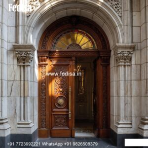 Carved Wooden Doors Iron Grill Design For Main Door No-10394