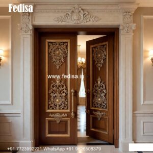 Panel Door Design Wooden Jali Double Door Design No-10417
