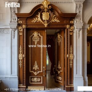 Engraved Wooden Door Modern Safety Door Designs For Flats No-10420