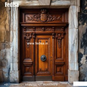 Glass Panel Classic Door Sagwan Double Door Design No-10421